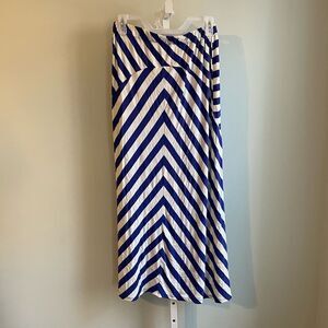 Olive & Oak Blue & White Striped Maxi Skirt
